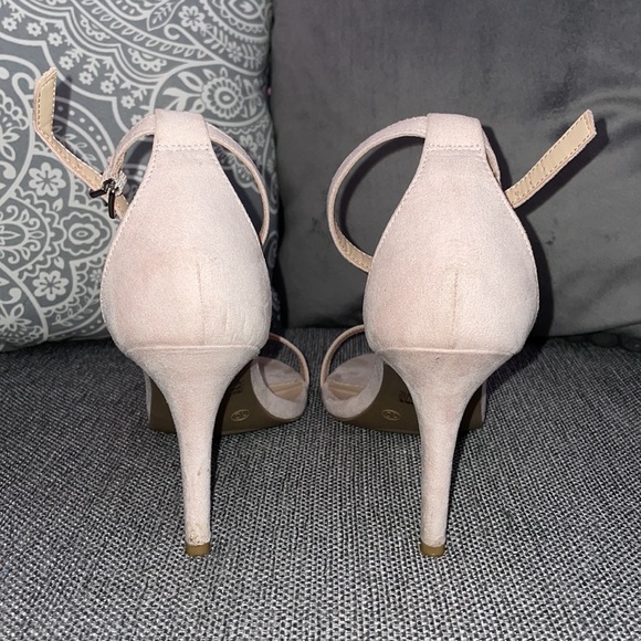 Forever21 Nude Suede Open Toed Heels - Picture 3 of 6